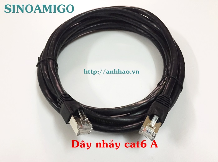 Dây nhảy mạng cat6A FTP, patch cord cat6A dài 3M SN-62105 SINOAMIGO (black)
